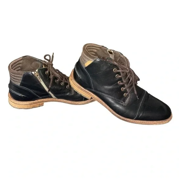 Bull Boxer Mens Holten Dark Leather Chukka Boots US Size 12 Black Dark Brown - Picture 5 of 11